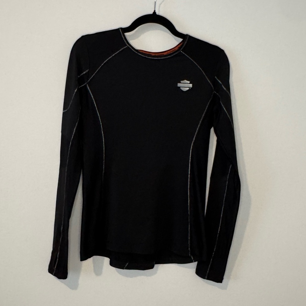Harley Davidson Black Long Sleeve Performance Shirt Size Small